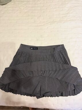 Zara Charcoal Pleated Skort